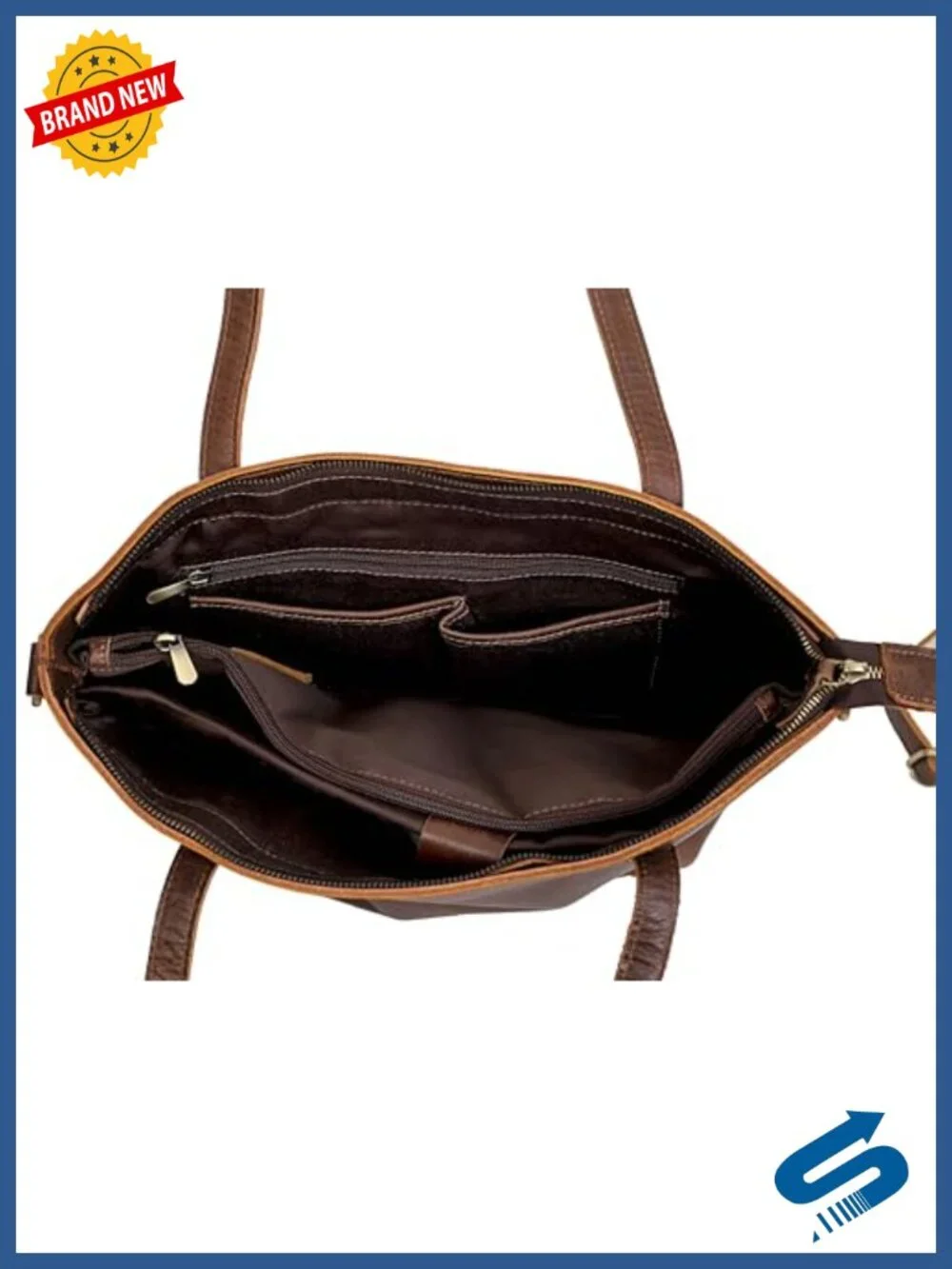 Genuine Leather Tote Bag Women Satchel Large Work Handbag Laptop Compartment
